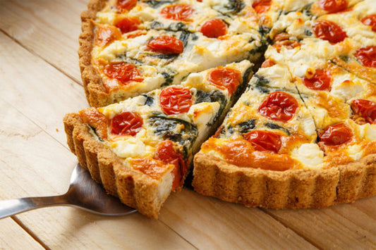 Spinach Cherry Tomatoes and Feta Quiche (Pack of 4 Mini or 1 Full Size)