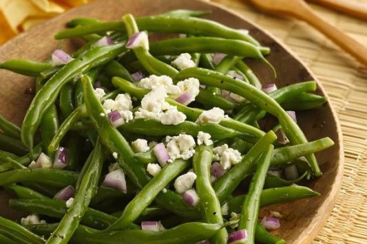Green Beans with Feta and Caramelized Onion